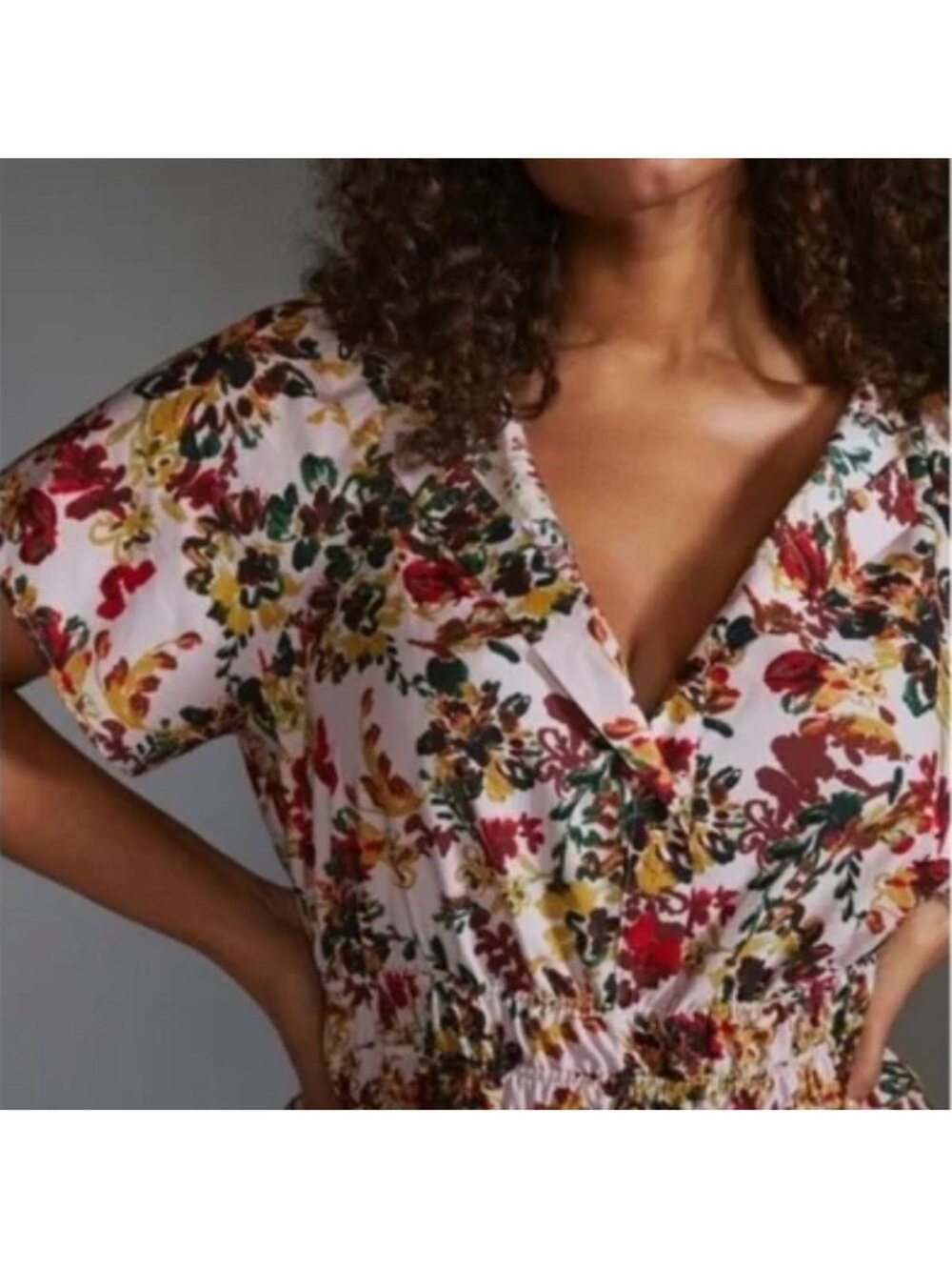 NEW Anthropologie Somerset Tiered Floral Smocked Maxi Dress in Pink Rose Size S - Picture 3 of 14